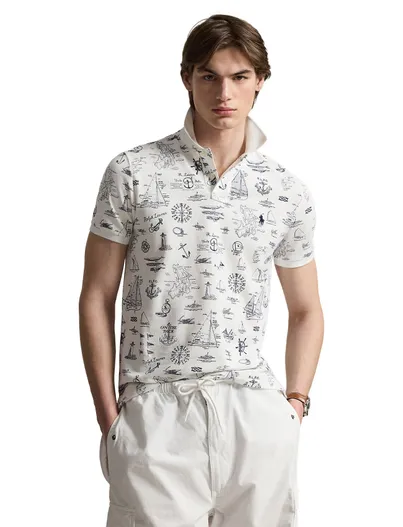 Polo Ralph Lauren Poloshirt Polo Ralph Lauren Custom Slim Fit wit schippersprint
