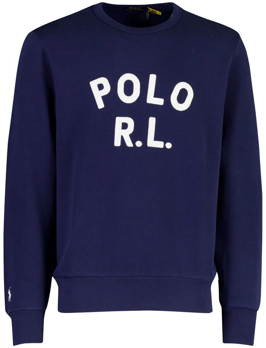 Polo Ralph Lauren trui ronde hals donkerblauw met opdruk
