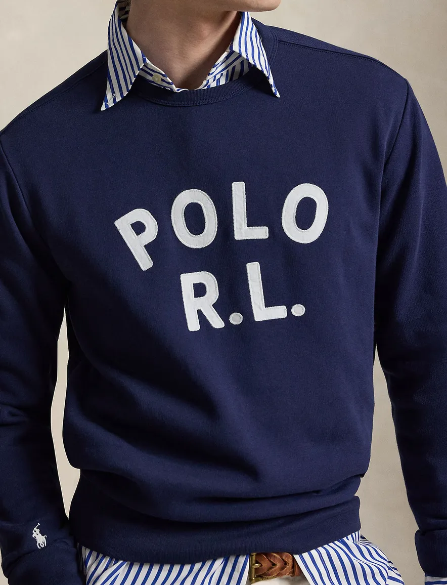 Polo Ralph Lauren trui ronde hals donkerblauw met opdruk