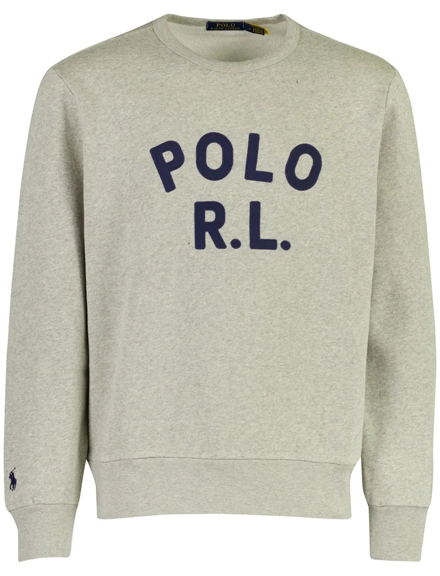 Polo Ralph Lauren trui ronde hals grijs met opdruk