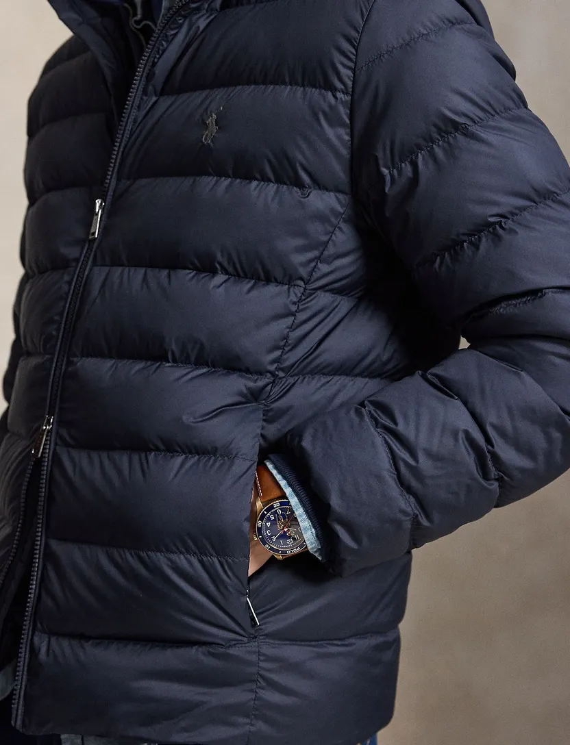Gewatteerde jas Polo Ralph Lauren donkerblauw