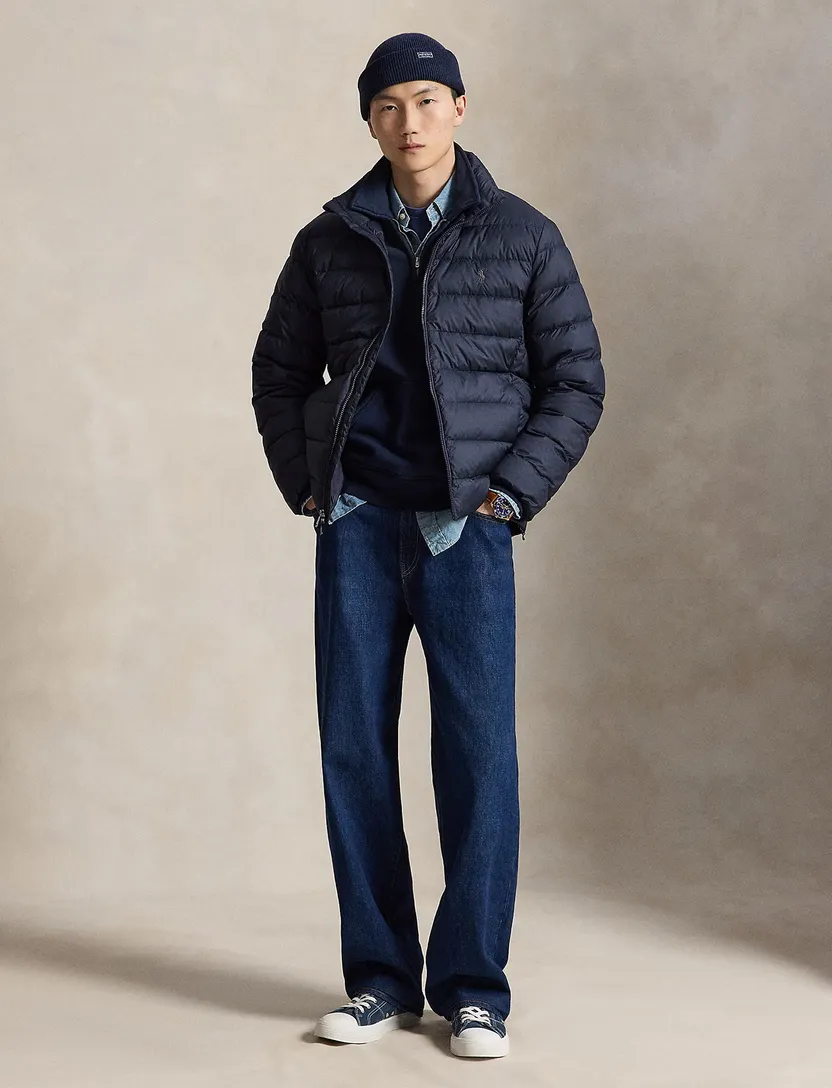 Gewatteerde jas Polo Ralph Lauren donkerblauw