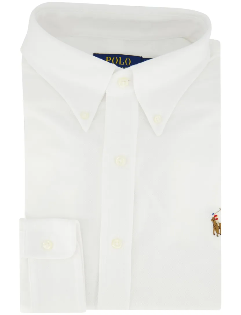 Polo Ralph Lauren Knit Oxford wit overhemd katoen