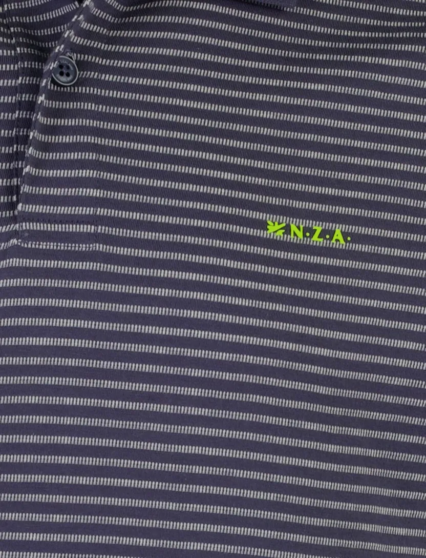NZA poloshirt blauw gestreept 100% katoen