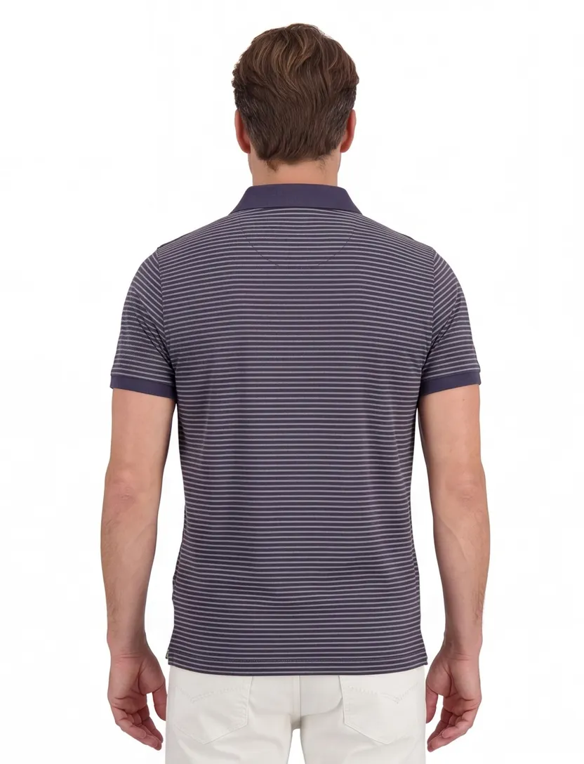 NZA poloshirt blauw gestreept 100% katoen