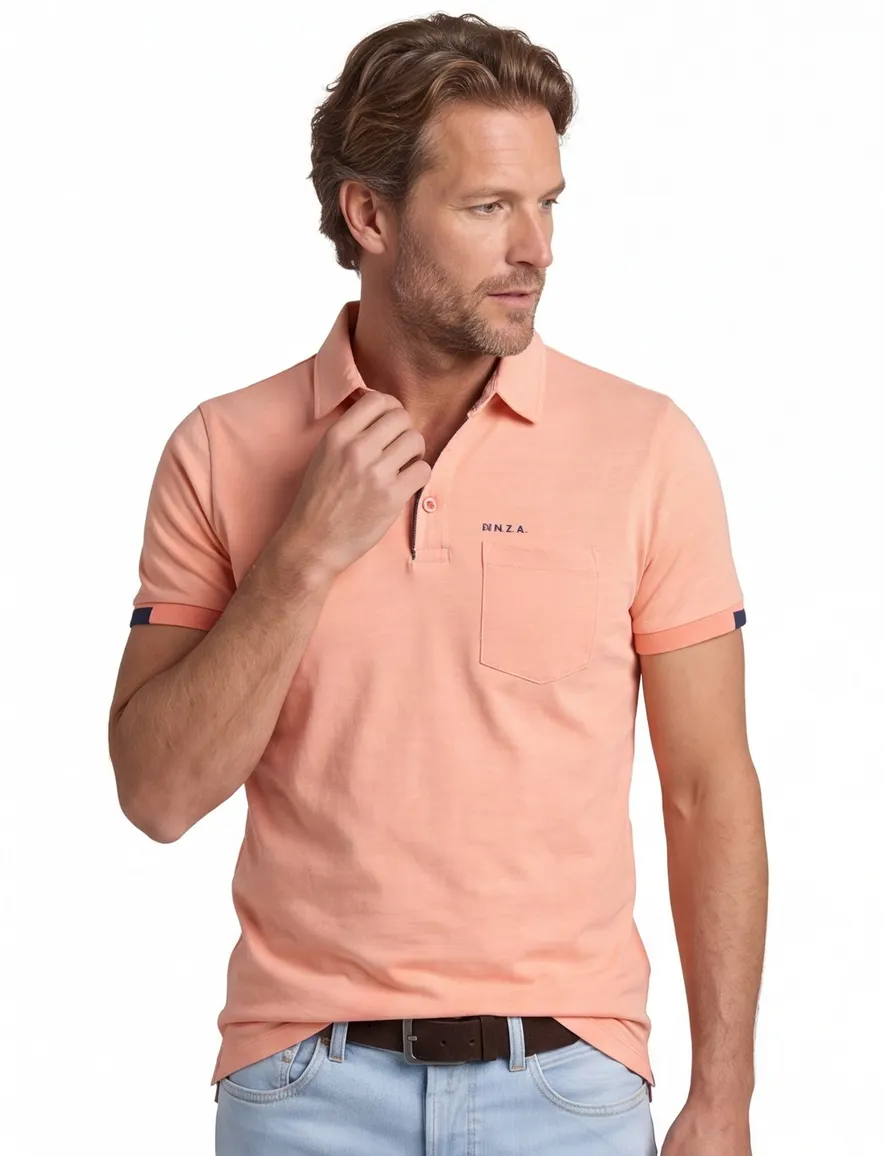 Poloshirt New Zealand oranje normale fit