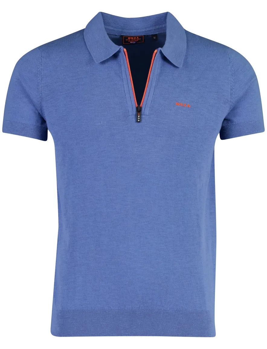 Poloshirt New Zealand blauw katoen normale fit