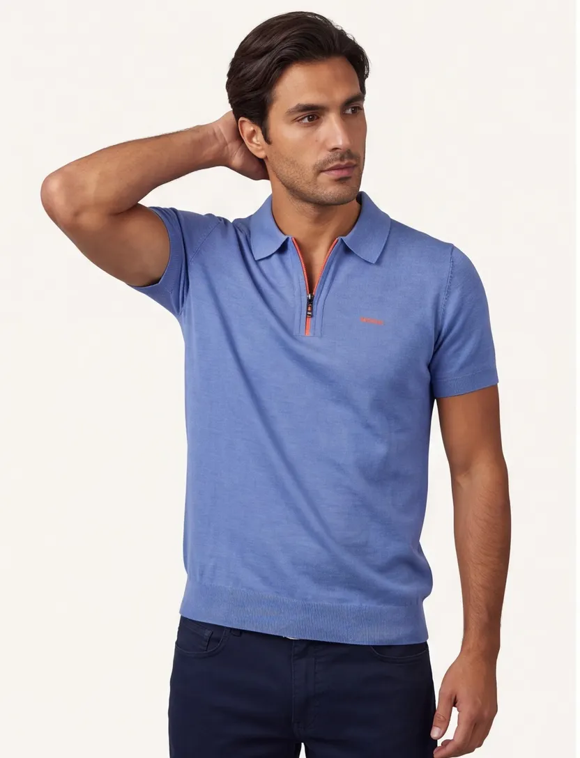 New Zealand poloshirt blauw 100% katoen