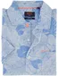 Overhemd New Zealand blauw korte mouw bladeren geprint
