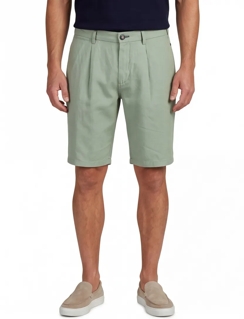 Shorts New Zealand groen 100% linnen