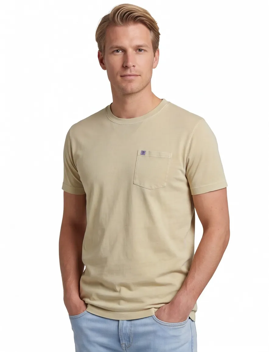 T-shirt New Zealand beige katoen