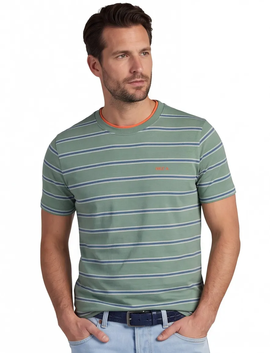 T-shirt New Zealand gestreept groen