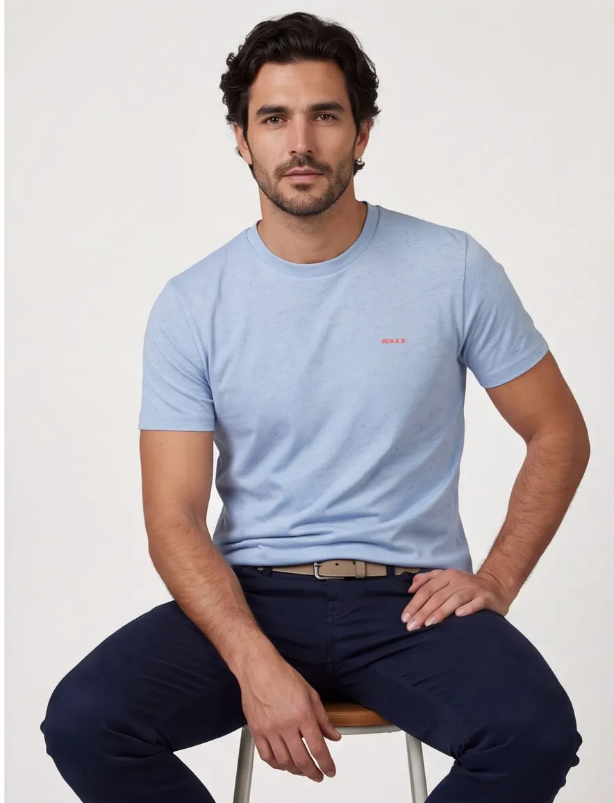 NZA t-shirt blauw gemeleerd