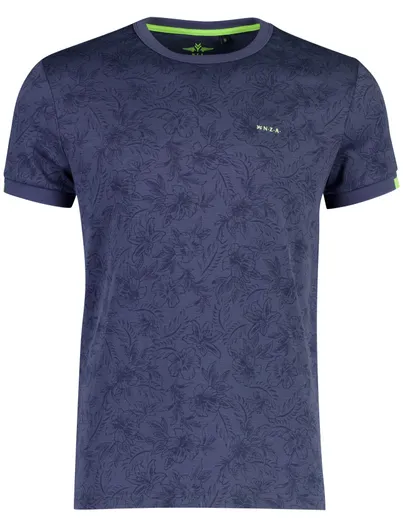 New Zealand T-shirt New Zealand bloemen print donkerblauw