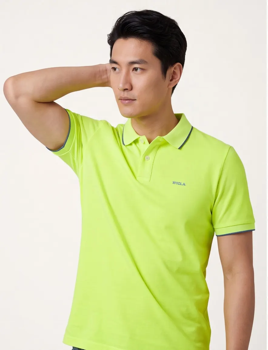 Poloshirt New Zealand geel normale fit katoen