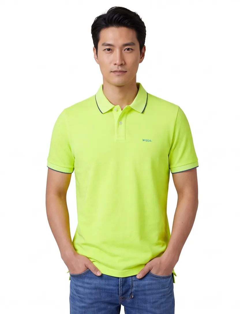 Poloshirt New Zealand geel piqué katoen