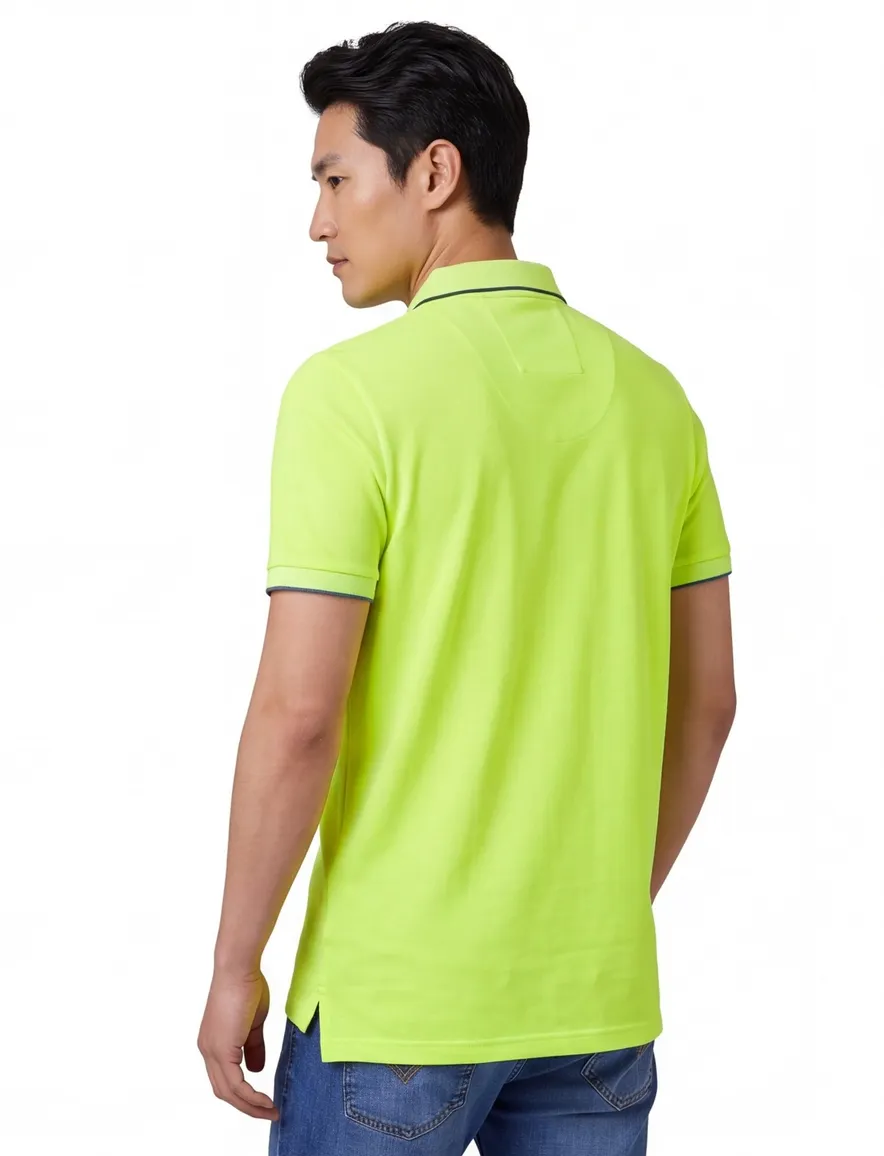 Poloshirt New Zealand geel normale fit katoen