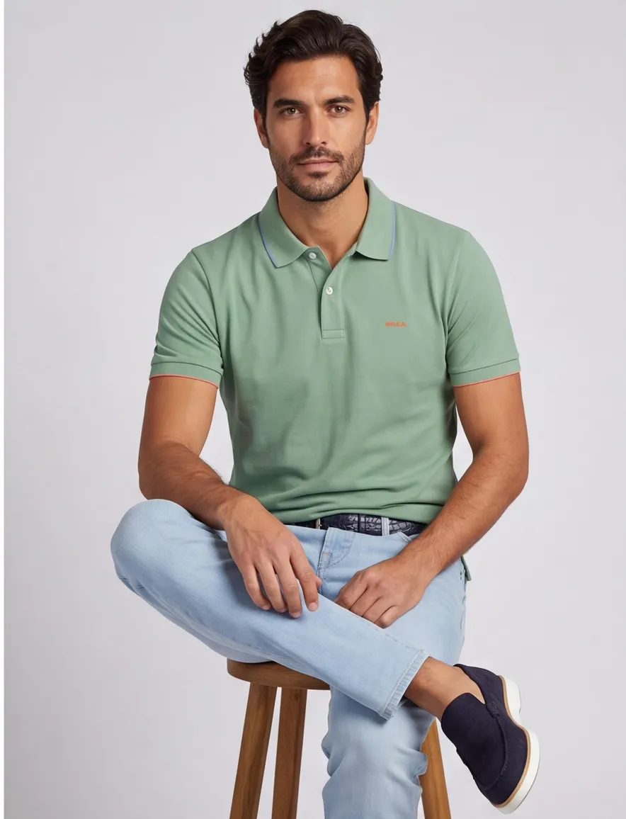 Poloshirt New Zealand groen katoen normale fit