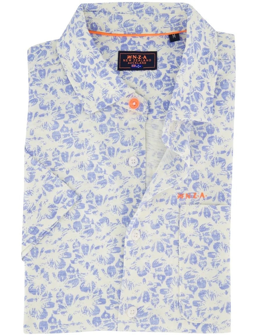 New Zealand overhemd blauw geprint