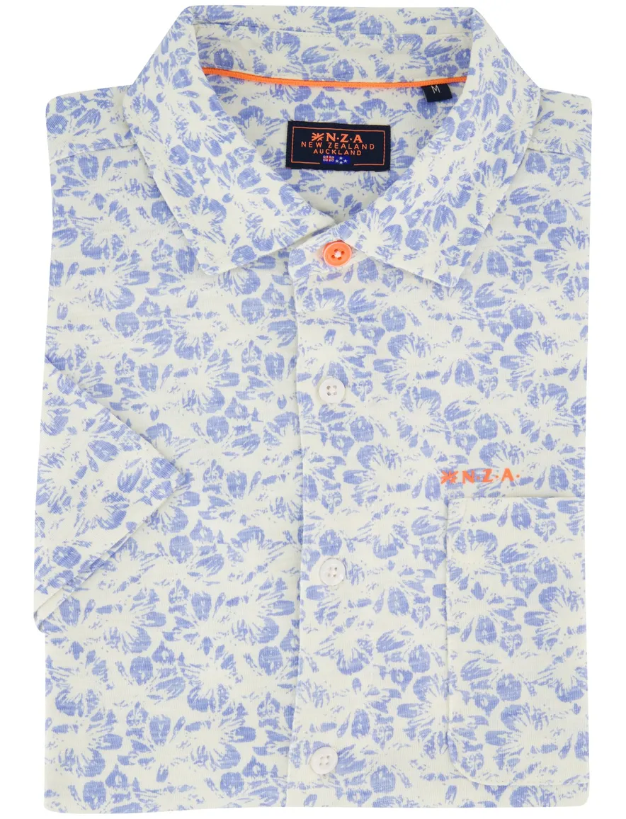 New Zealand overhemd blauw geprint