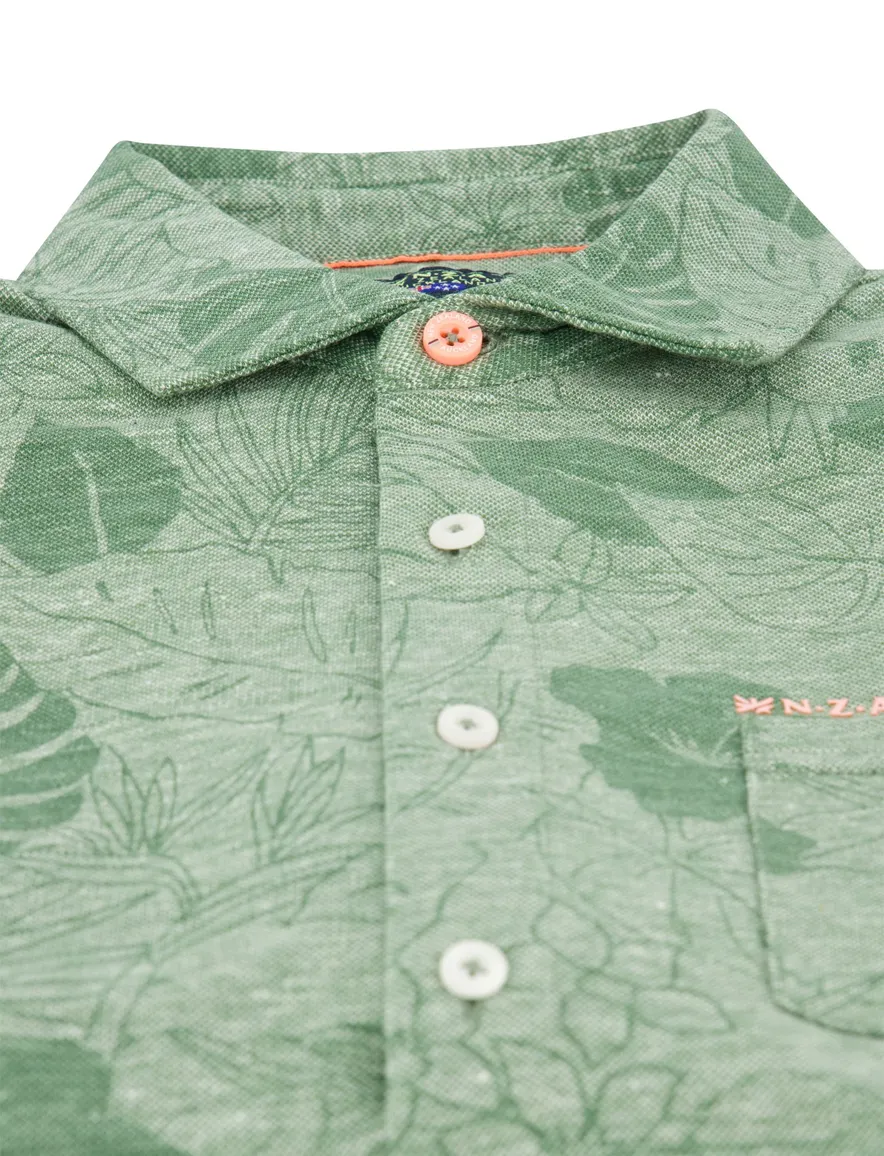 Overhemd New Zealand groen bloemen geprint