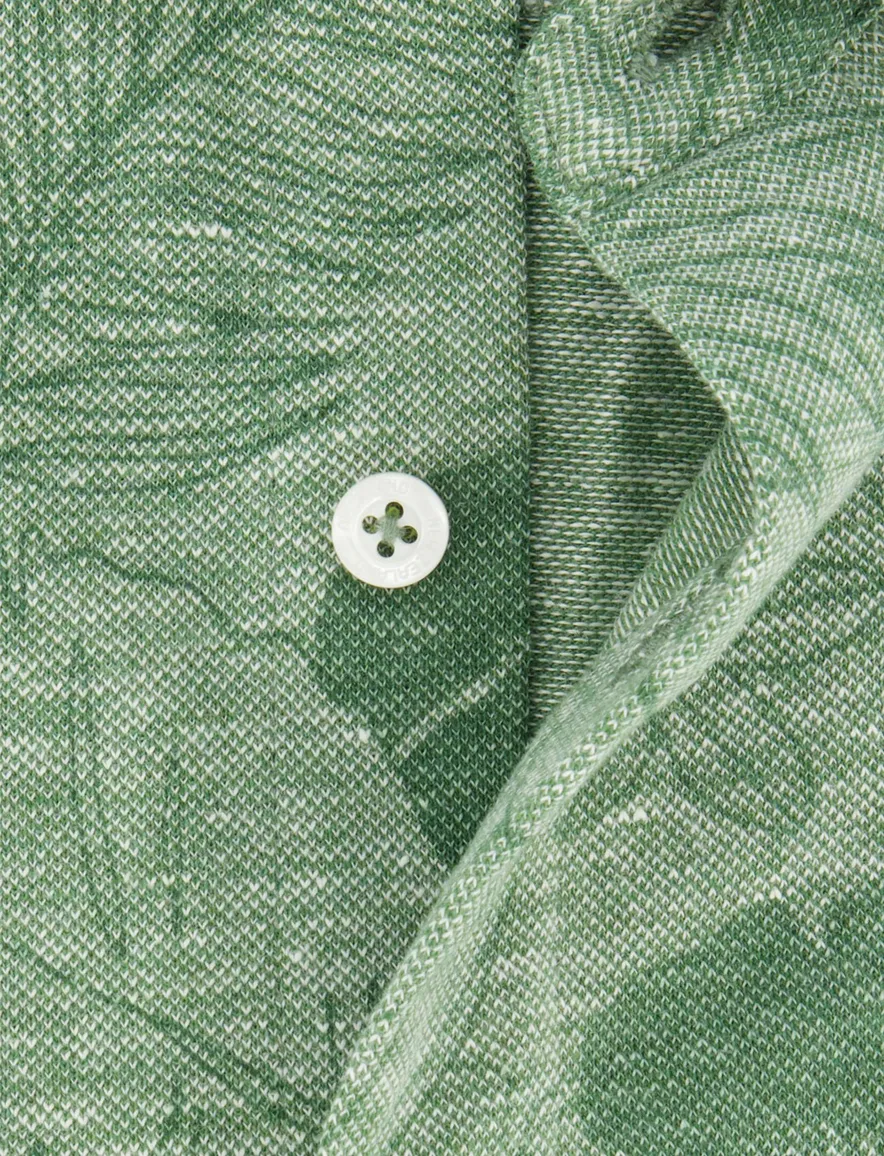 Overhemd New Zealand groen bloemen geprint
