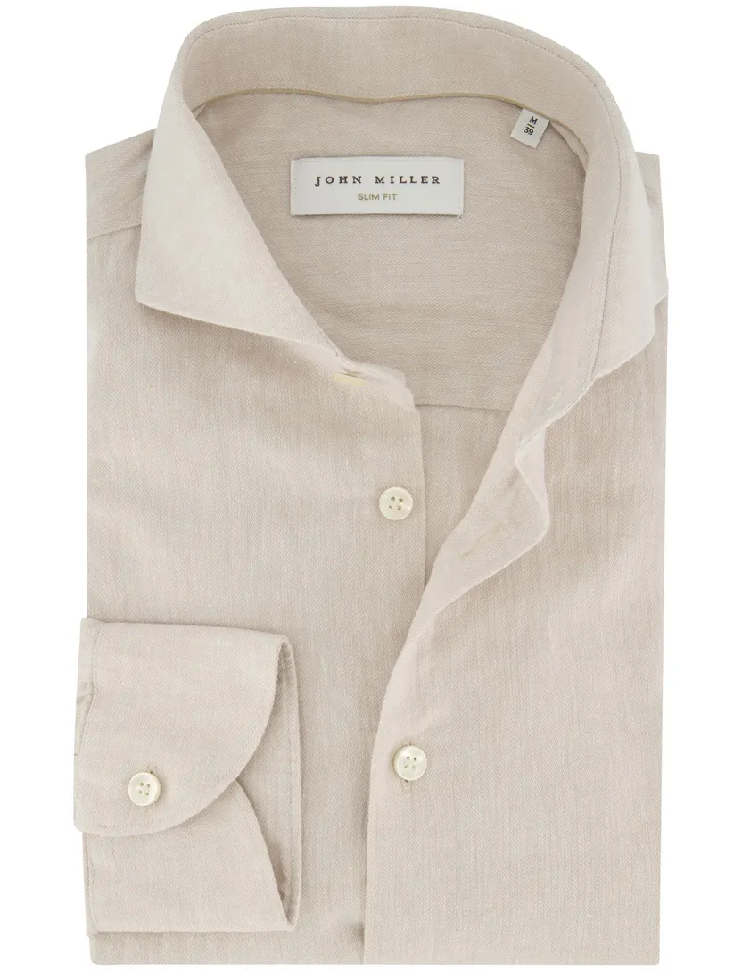Overhemd John Miller Slim Fit beige