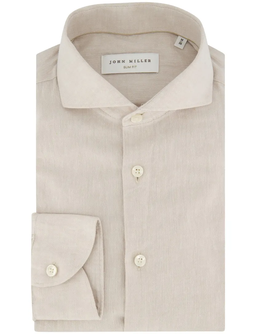 Overhemd John Miller Slim Fit beige