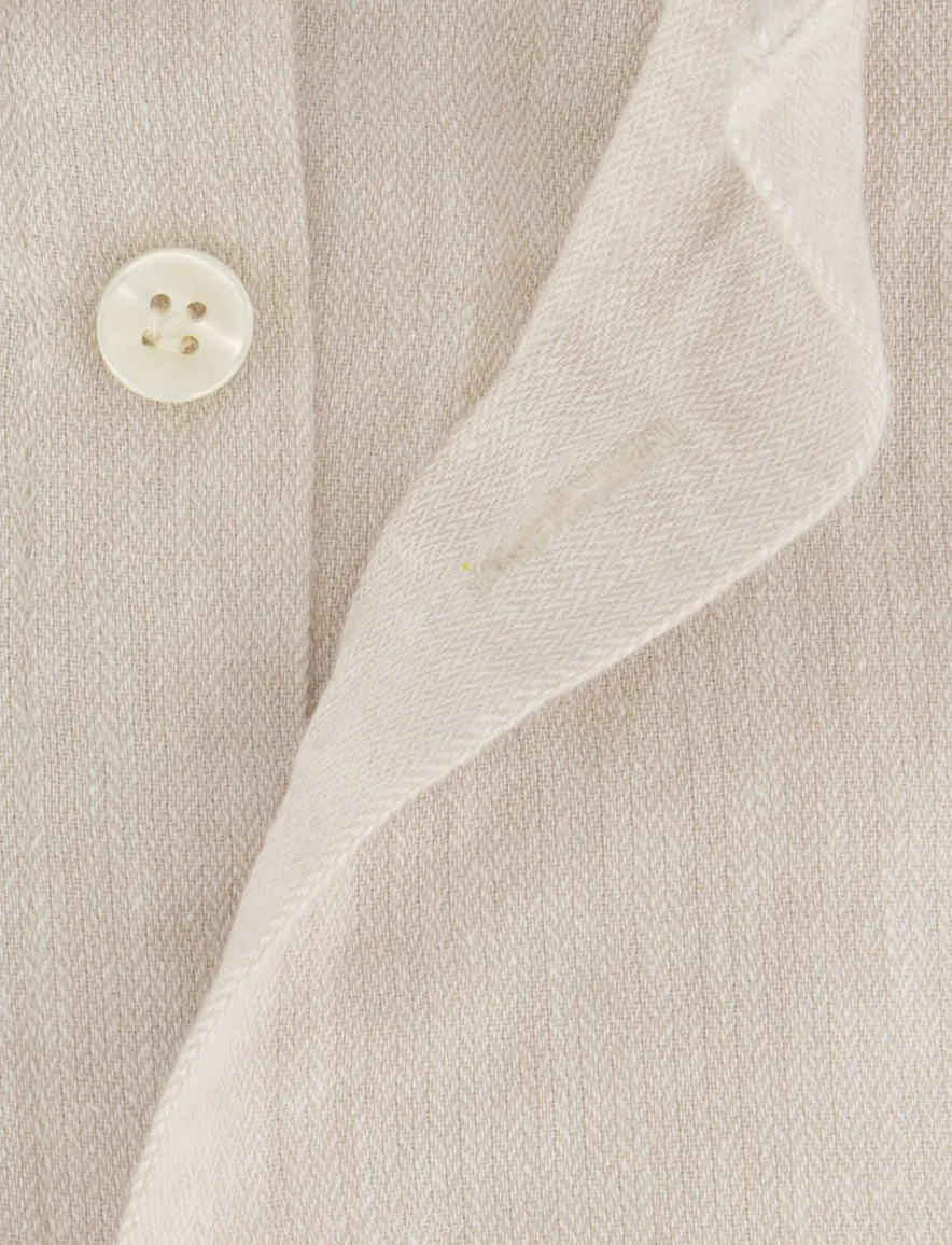 John Miller Slim Fit overhemd beige linnen