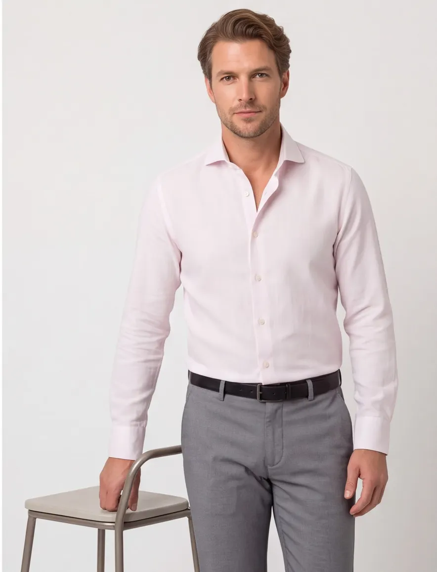 John Miller Slim Fit overhemd wit linnen