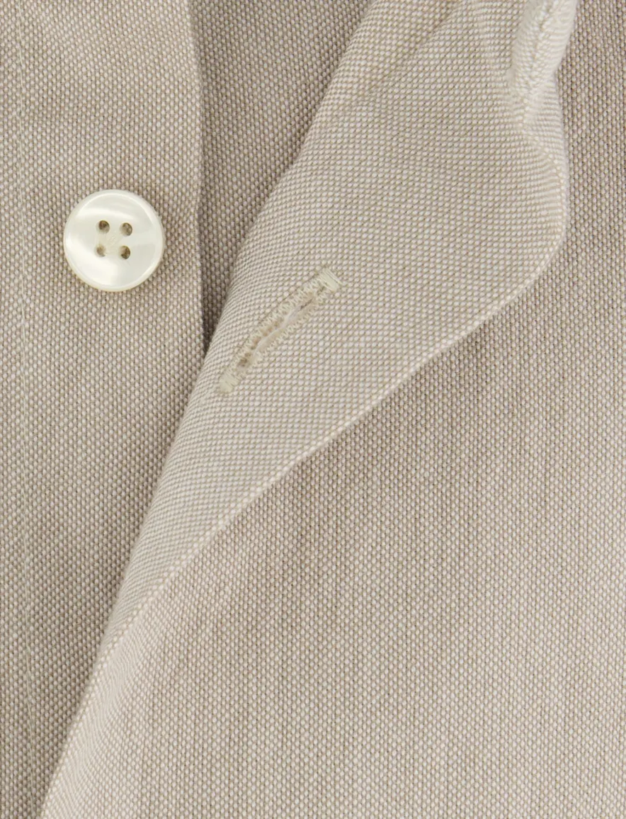 John Miller overhemd beige effen