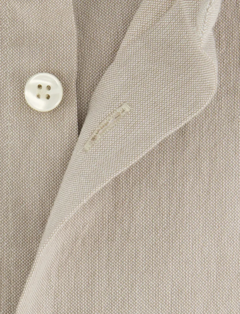 Overhemd John Miller beige katoen normale fit