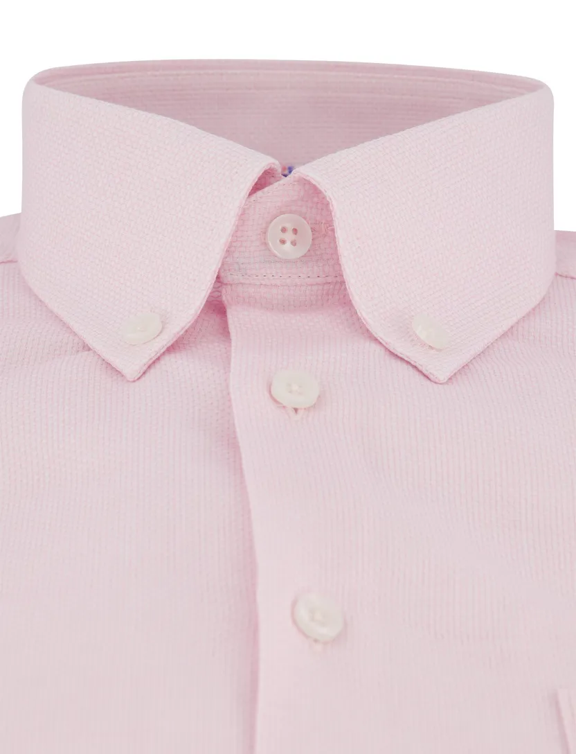 Ledub Modern Fit overhemd roze structuur