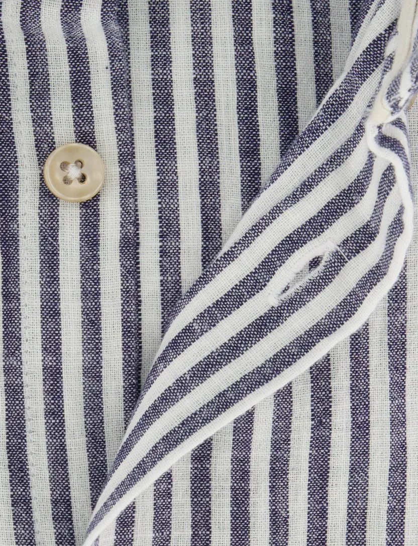 Overhemden Ledub Modern Fit donkerblauw gestreept