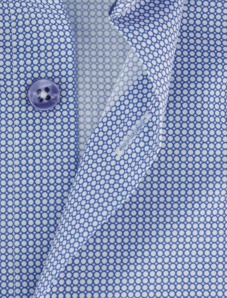 Overhemd Ledub Modern Fit blauw geprint