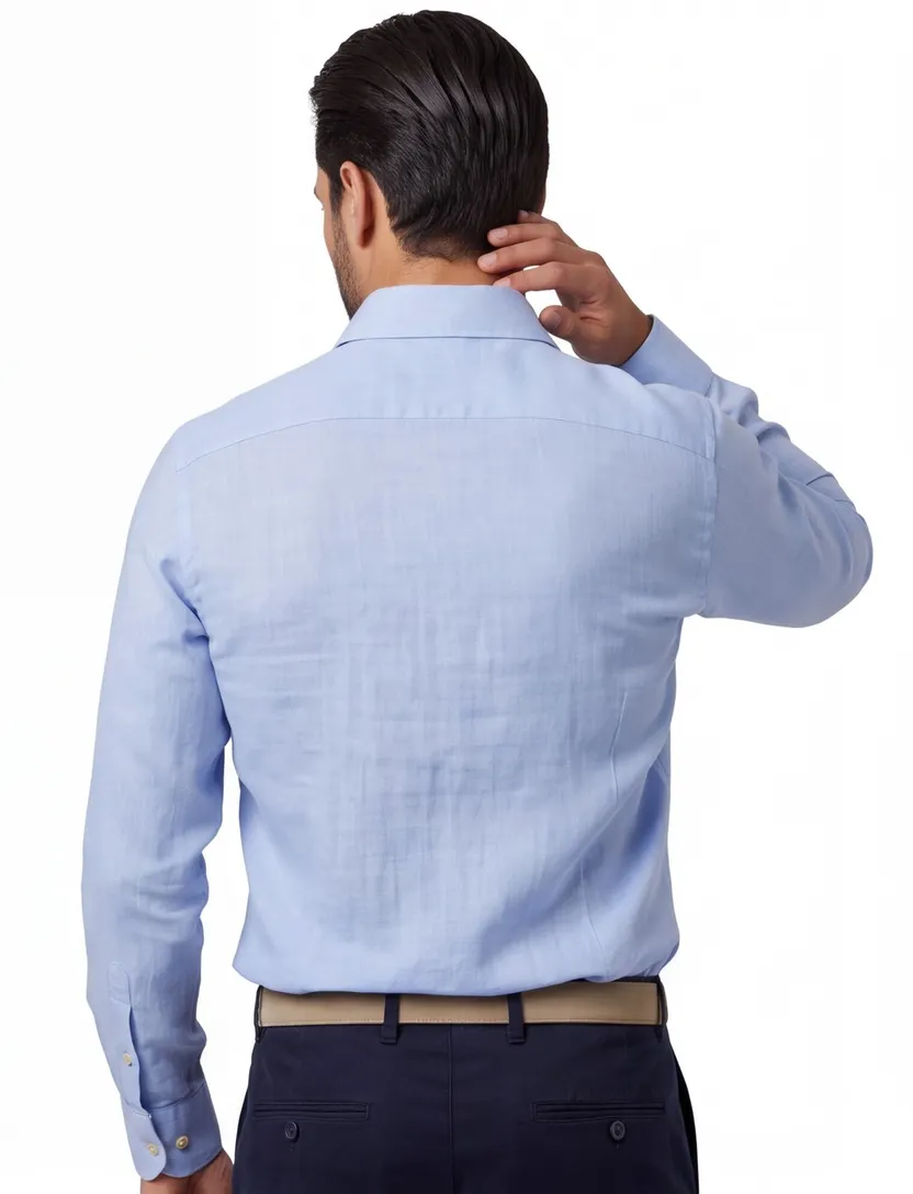 Overhemd Ledub Modern Fit lichtblauw