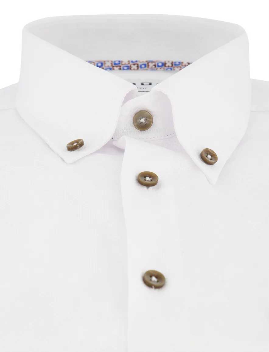 Overhemd Ledub Modern Fit wit katoen