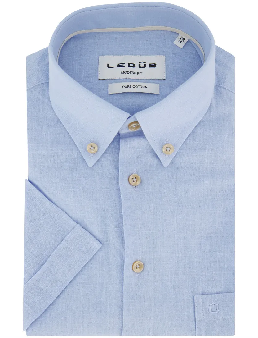 Ledub Modern Fit overhemd lichtblauw 100% katoen