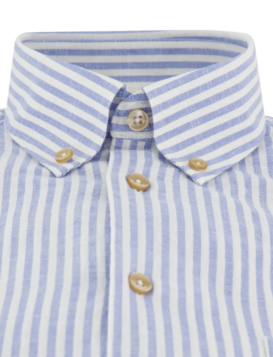 Overhemd Ledub Modern Fit blauw gestreept