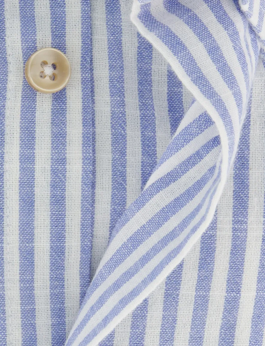 Overhemd Ledub Modern Fit blauw gestreept