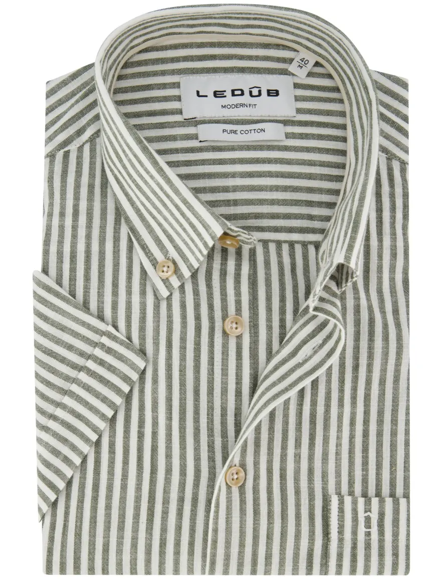 Ledub Shirt dress km Middengroen 55 702197-55