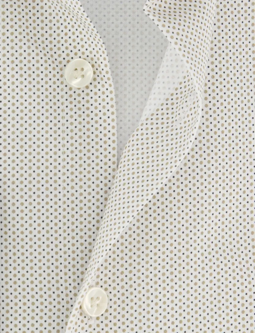 Overhemd John Miller geprint beige extra lange mouw