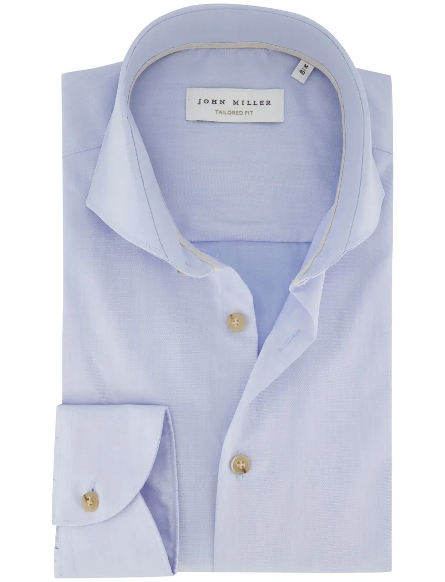 John Miller Tailored Fit overhemd lichtblauw ml 7