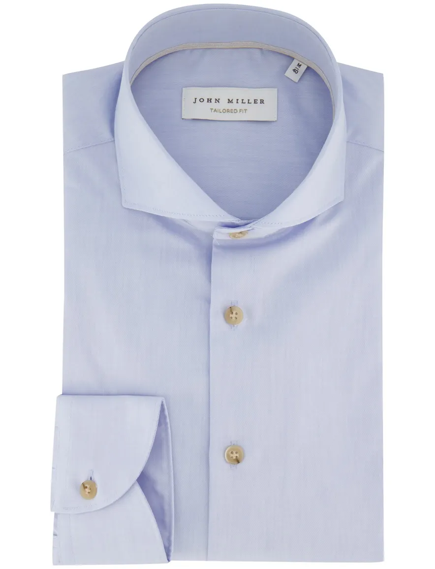John Miller Tailored Fit overhemd lichtblauw ml 7