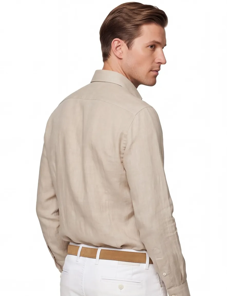 John Miller Slim Fit overhemd beige ml 7