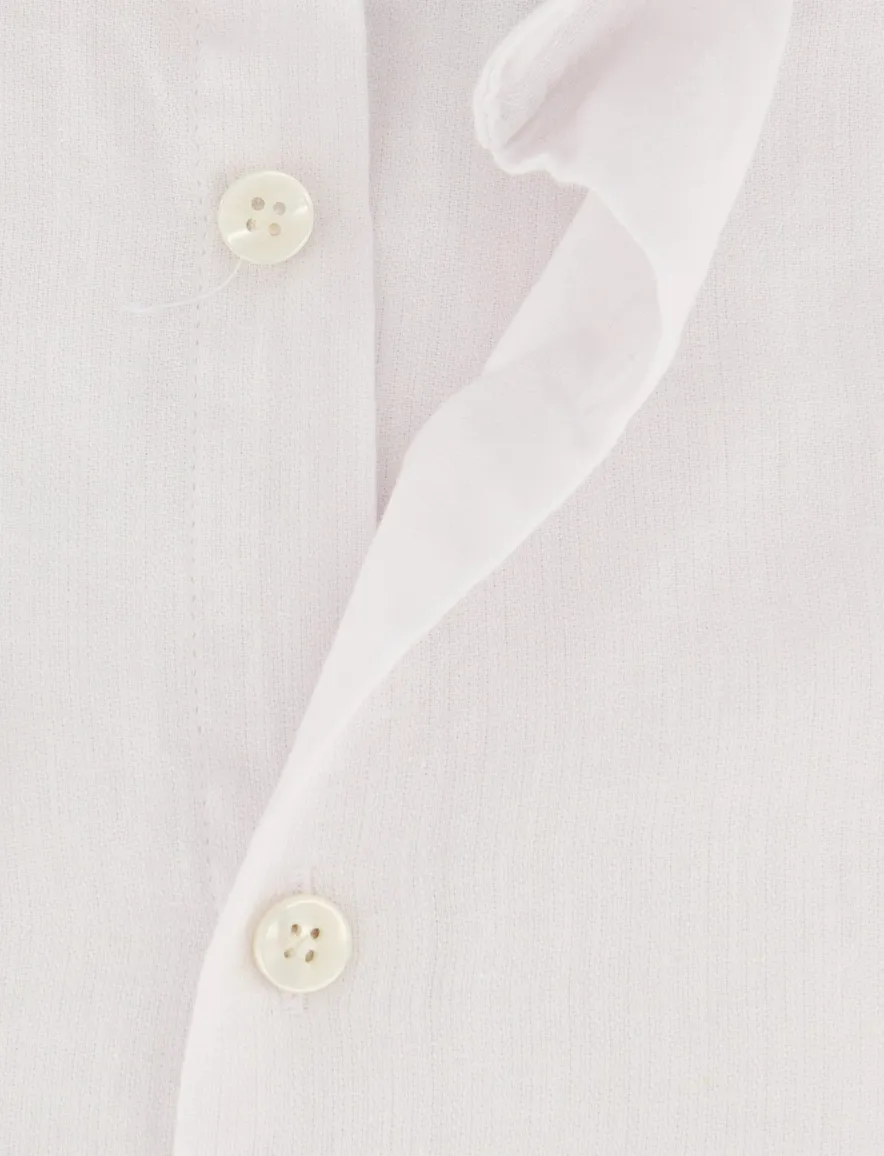 Wit linnen overhemd John Miller slim fit extra lange mouw