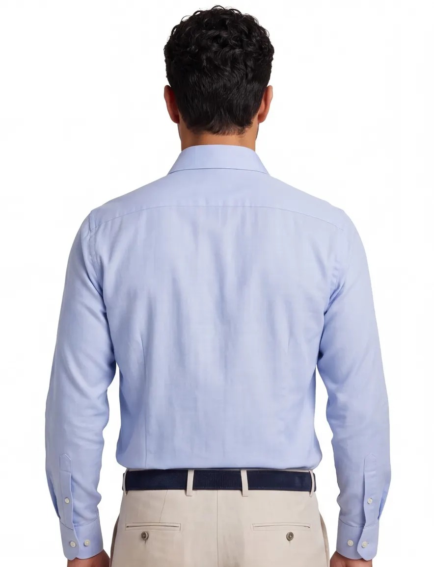 Overhemd John Miller Tailored Fit mouwlengte 7 lichtblauw katoen