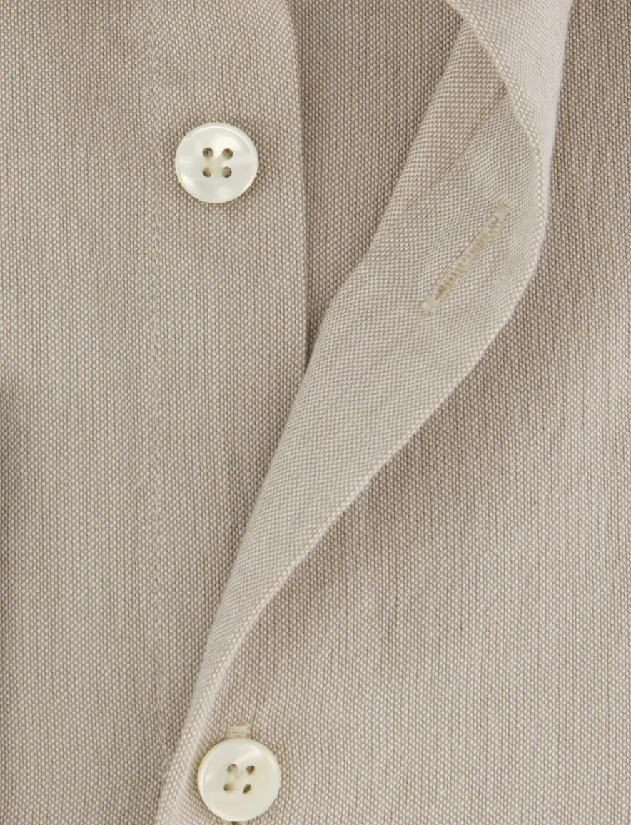 John Miller overhemd beige tailored fit