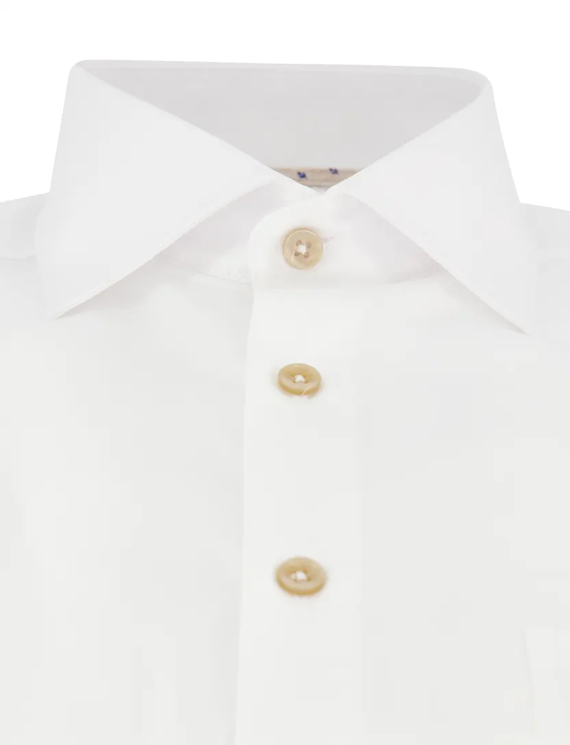 Overhemd Ledub Modern Fit wit strijkvrij