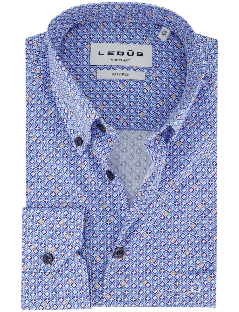 Overhemd Ledub Modern Fit blauw